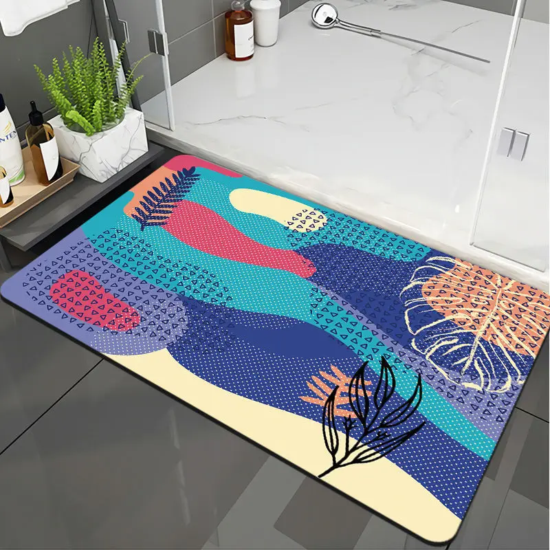 

Super Absorbent Diatom Mud Bath Mat Instant Drying Bathroom Rug Non-slip Entrance Doormat Floor Toilet Carpet Home Decor