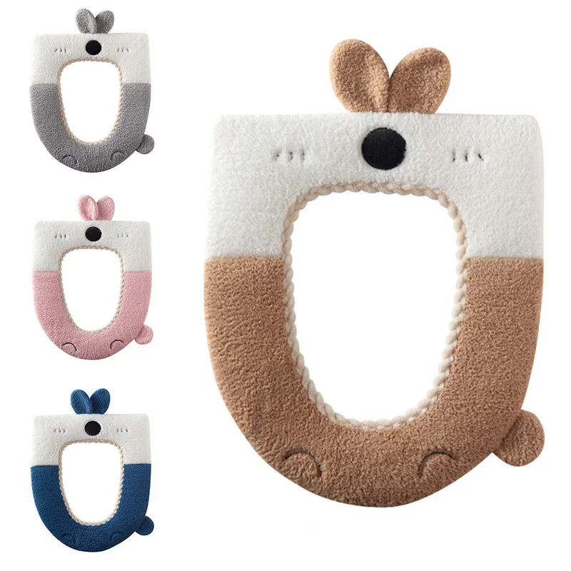 Мультяшный коврик для унитаза Осень-зима домашний утолщенный Теплый Бархатный