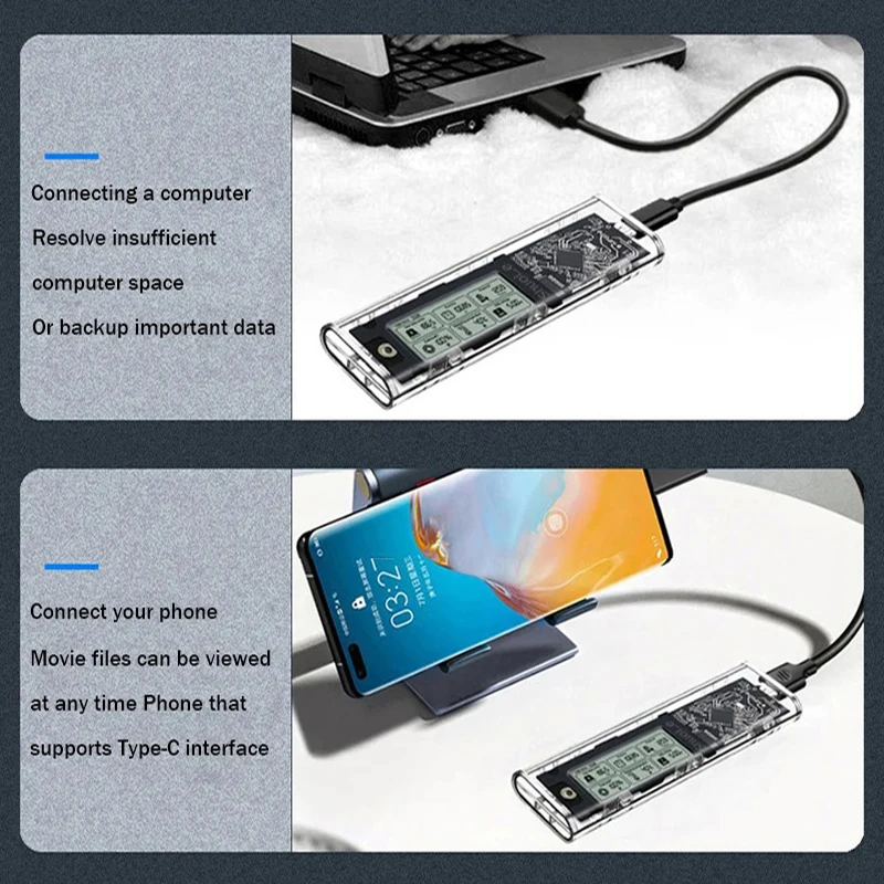 Корпус SSD с двумя протоколами M.2 NVME/NGFF прозрачный корпус для жесткого диска USB3.2