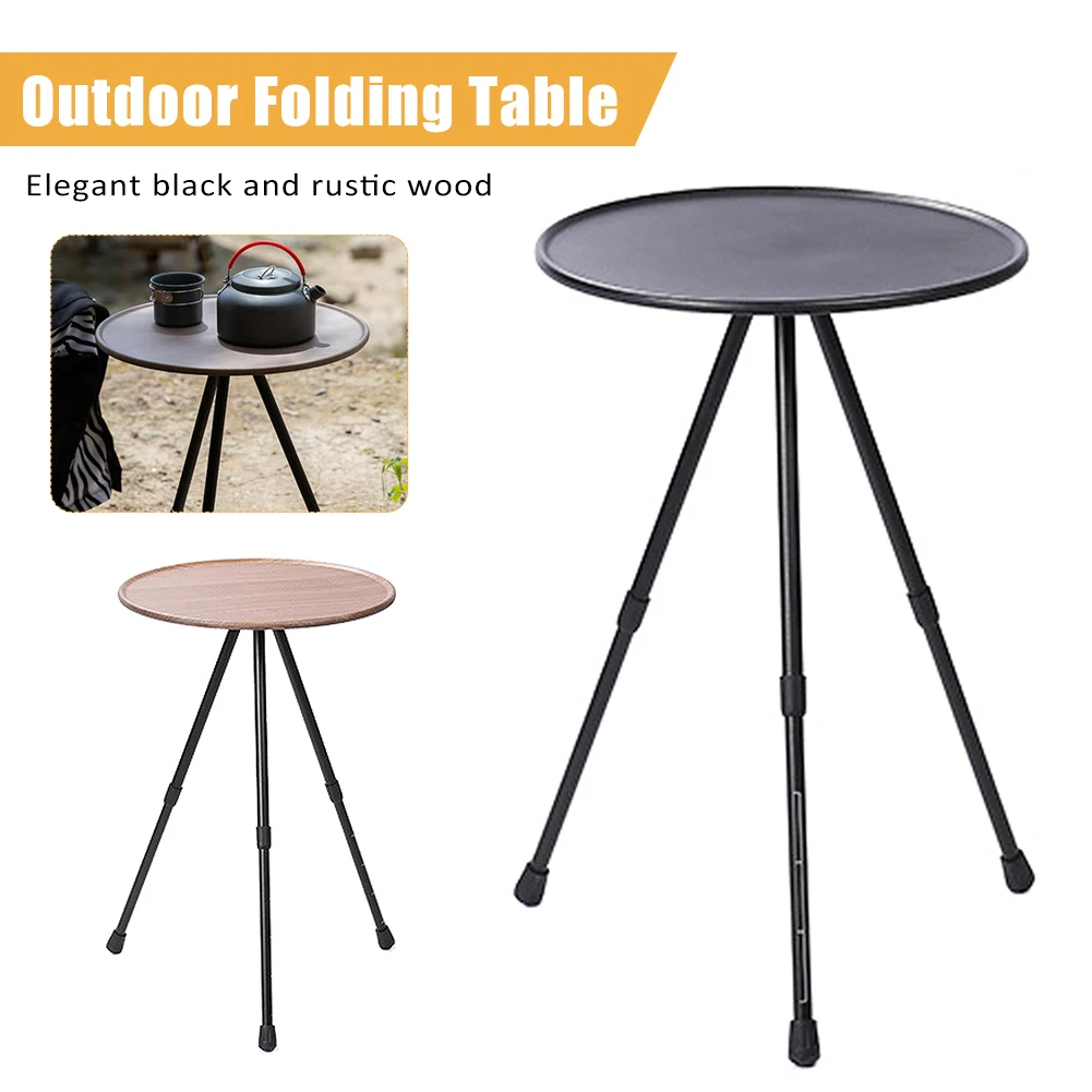 

Mini Outdoor Folding Round Table Tea Desk Aluminum Alloy Legs Portable Self-Driving Desk for Camping Hiking Backpacking Travel