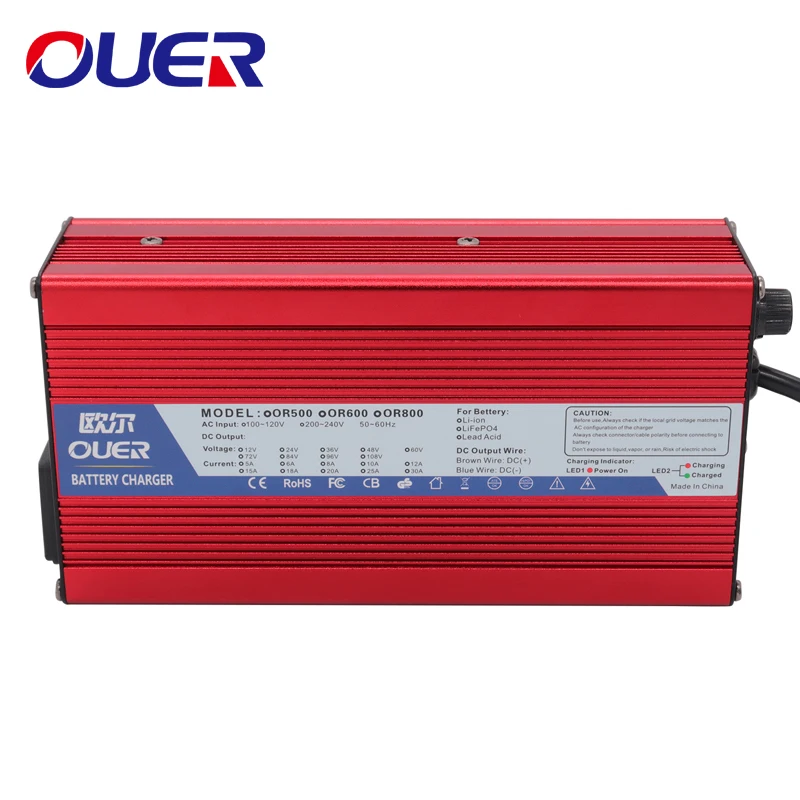 

58.8V 8A 14S 48V 51.8V Charger Lithium Ion Lipo/LiMn2O4/LiCoO2 Battery Charger Output DC With Cooling Fan