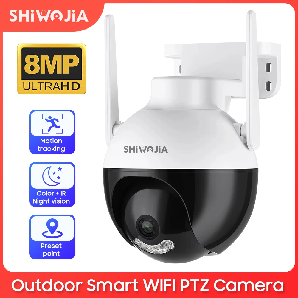 

IP-камера видеонаблюдения shiвоенia, 4K, 8 Мп, Wi-Fi, PTZ, 4 МП
