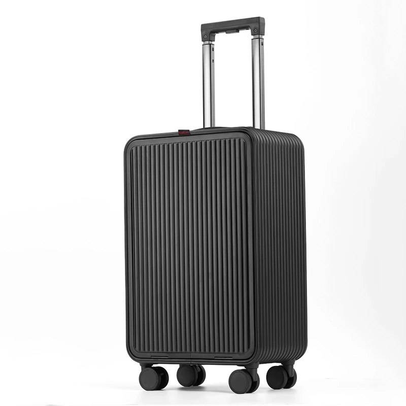 

Side open all aluminum travel luggage computer carry-on trollley suitcase fashion front open business metal boarding 20/24 box