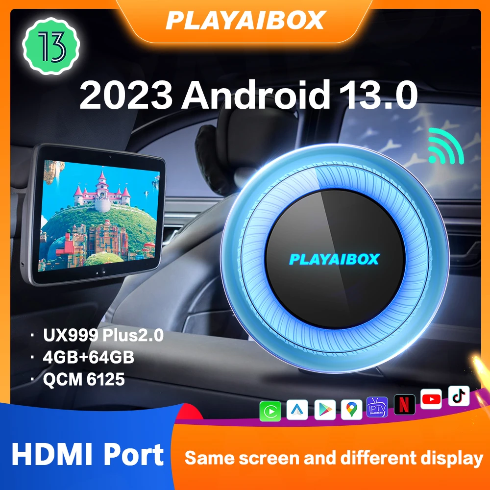 

Android Auto Android Tv Box Carplay Ai Box 13 Wireless Carplay IPTv Netflix With HDMI Port QCM6125 For Toyota Nissan Audi Benz