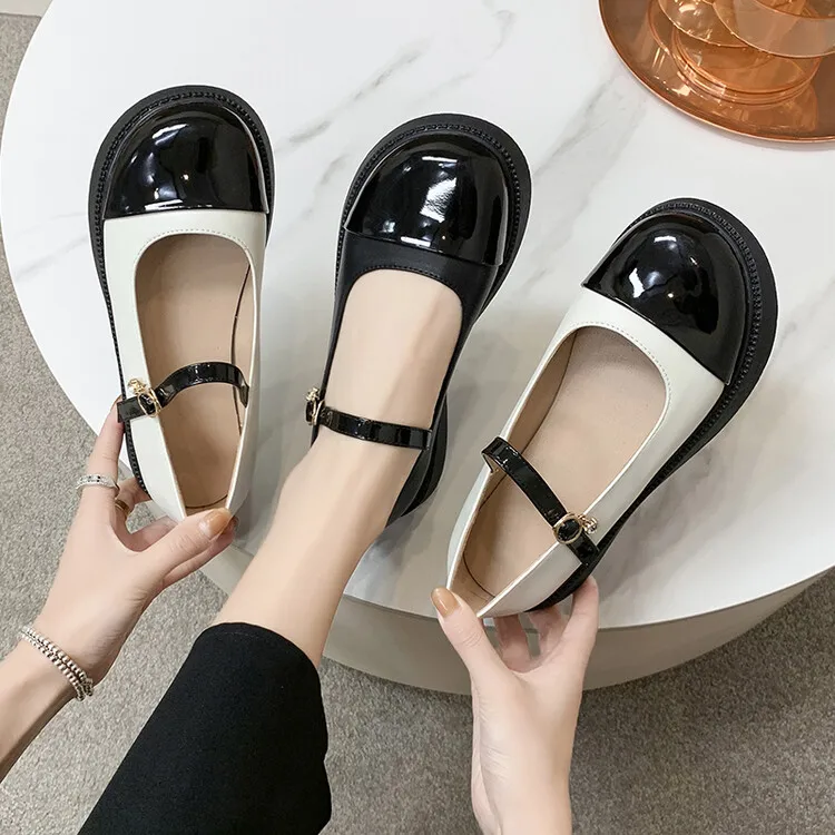 

Women's Shoes Platform Oxfords Female Footwear British Style Increas Height Clogs Leather Dress Preppy New Increased Internal PU