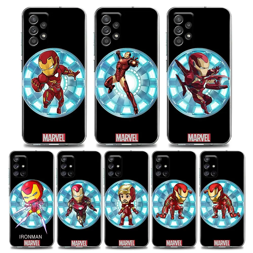 

Marvel Cute Iron Man Clear Phone Case for Samsung A01 A02 A02s A11 A12 A21 S A31 A41 A32 A51 A71 A42 A52 A72 TPU Case