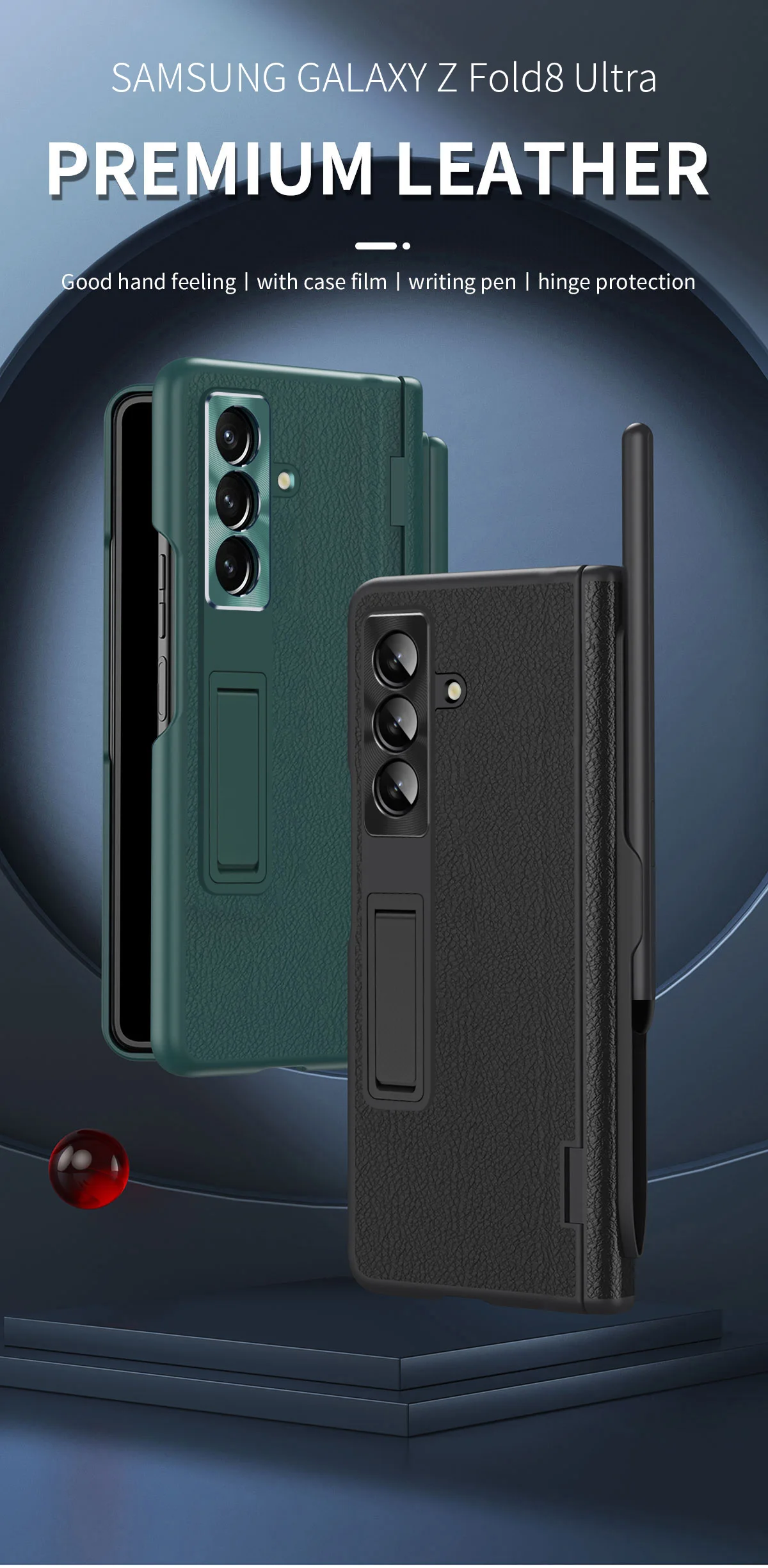 Фото Чехол с сенсорным стилусом для Samsung Galaxy Z Fold8 7 6 5, защитный чехол с магнитной подставкой, ударопрочный, 360-градусная защита, складная крышка. №1