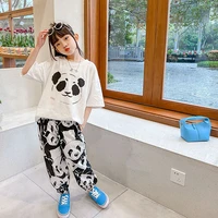 girls summer outfits fashion short sleeve t shirt print pants casual style streetwear costume children clothing sets 4 6 8 10y