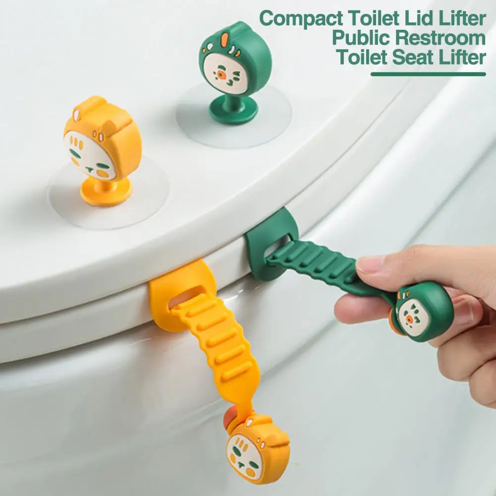 

Compact Toilet Lid Lifter Cartoon Toilet Seat Lifter Handle A Cute Hygienic Solution for Bathroom Needs Flat Toilet Seat Lifter