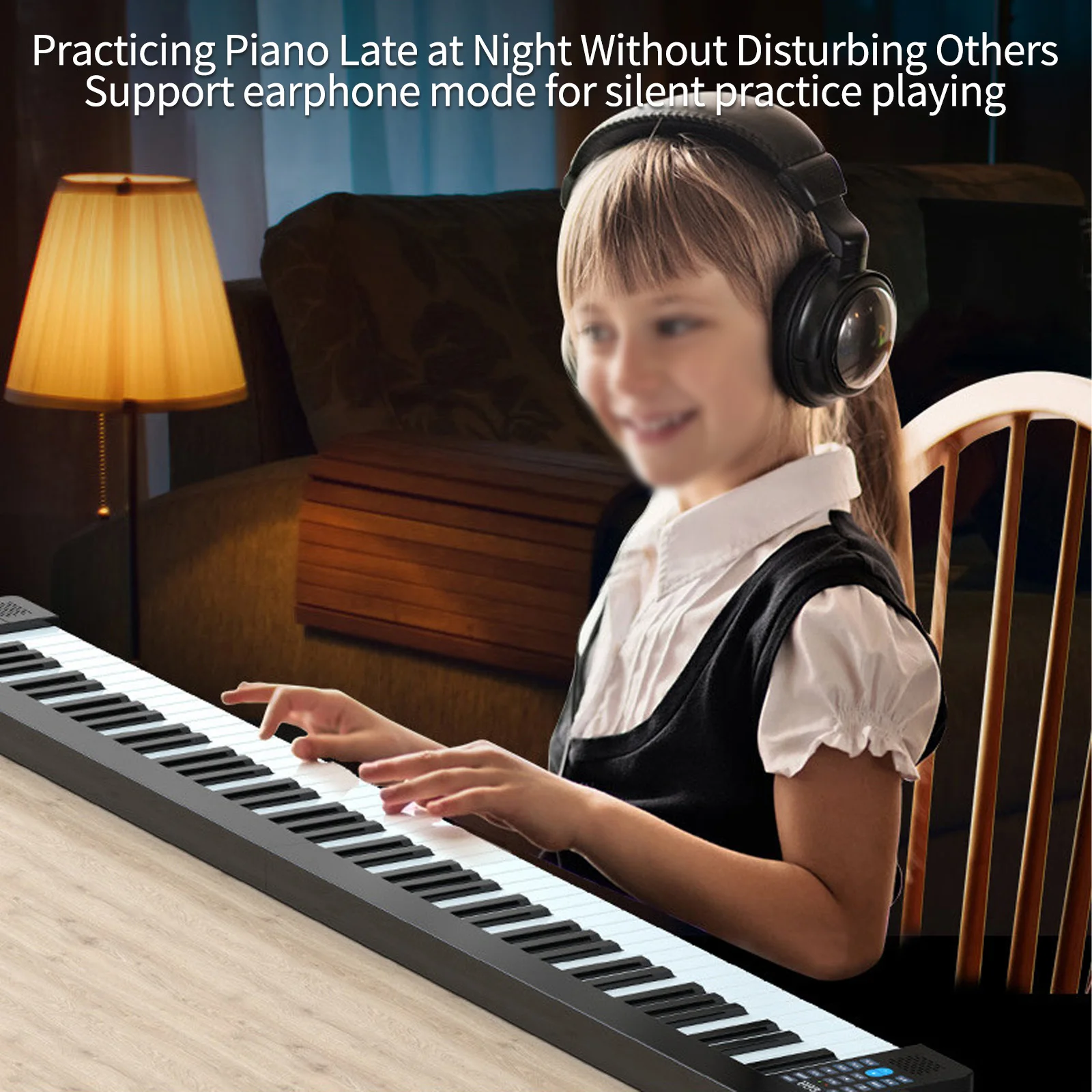 

Складное электронное пианино, 61 клавиша, сенсорная клавиатура с ЖК-дисплеем, подключение через BT