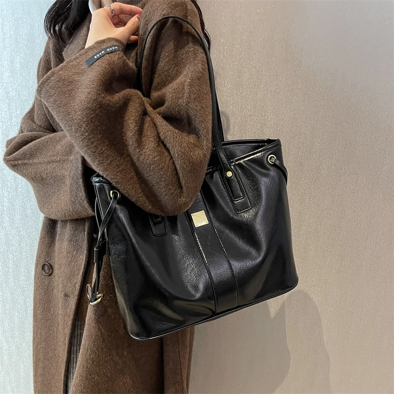 Jin YIde Large Zipper Totes Bags for Women 2023 Trend Fashion Design PU Leather Shoulder Side Bag Shopper Handbags Bolso Mujer