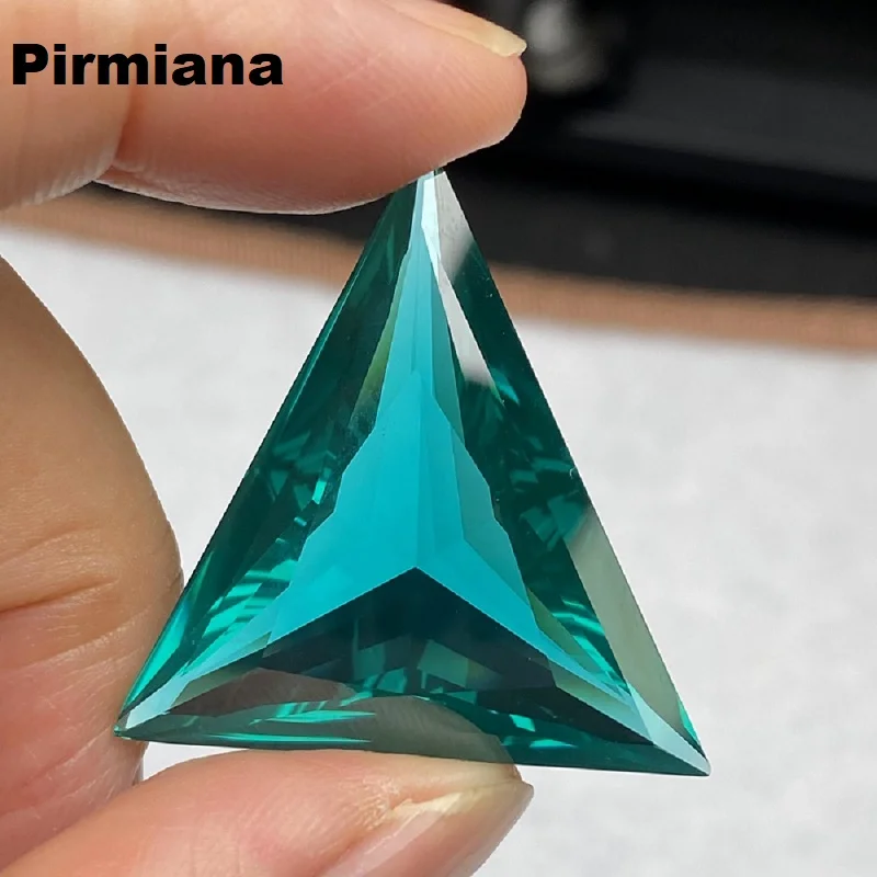 

Новинка, модный лабораторный Выращенный попугай треугольной формы 33x33 мм 56, 45 карат для изготовления кулонов