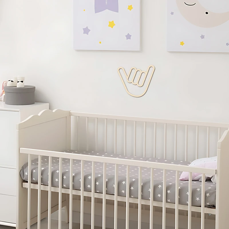 1 шт. деревянная наклейка на стену с жестом руки ручная вывеска жест многоразовая