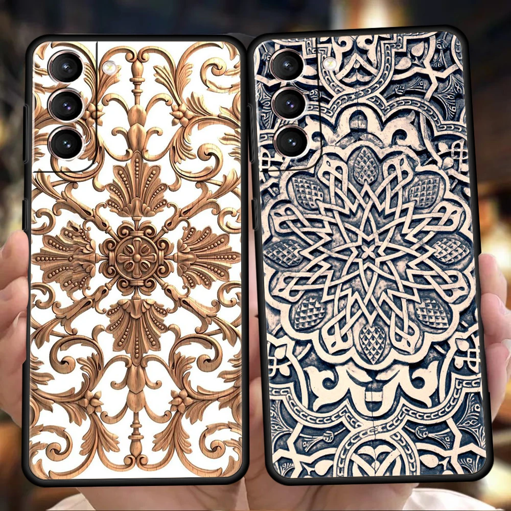 

Carved Wood Phone Case For Samsung Galaxy S22 S20 S21 FE Note 20 10 Ultra S10 S10E S9 S8 M21 M22 M31 M32 Plus 5G Cover Funda TPU