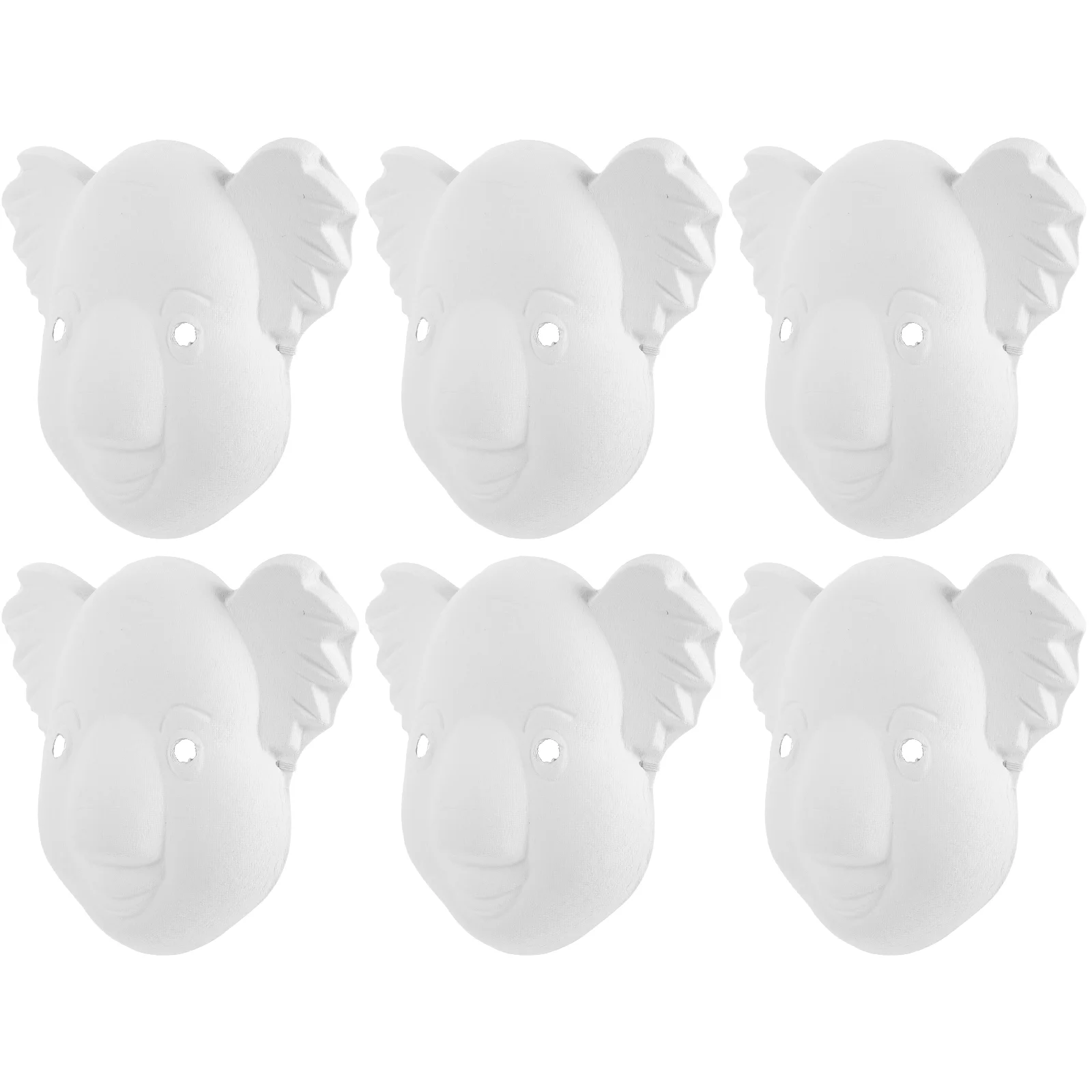 

6 Pcs Hand Drawn Animal Mask Handmade Blank Masks Aldult Halloween White Unpainted Paper Paintable Miss Masquerade DIY