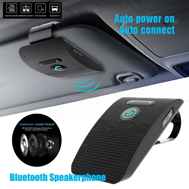 

Car Bluetooth Kit Wireless Handsfree Car Bluetooth Receiver Sun Visor Speakerphone Kit Auto Electronics Accessories