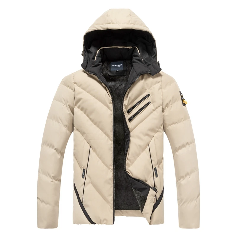 VARSANOL Fashion Parkas Jacket for Men Winter Hooded Zipper New Jackets Coats Man Polyester Thick Male Clothing Jackets Outdoor