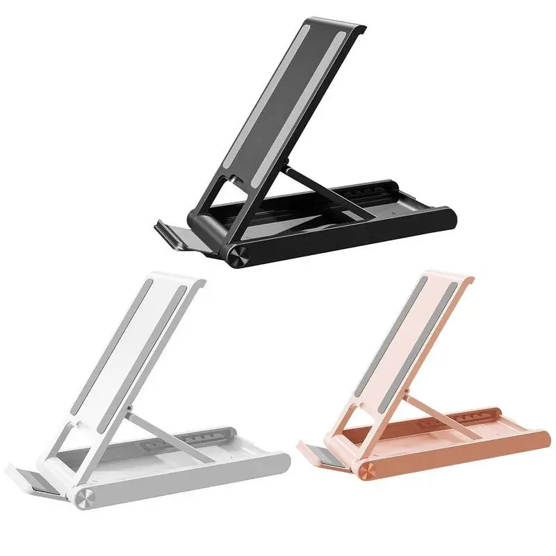 

Phone Desktop Holder Stand For Smartphones Tablets Compact Foldable Groove Design Classic Tablet Mount Phone Lazy Bracket