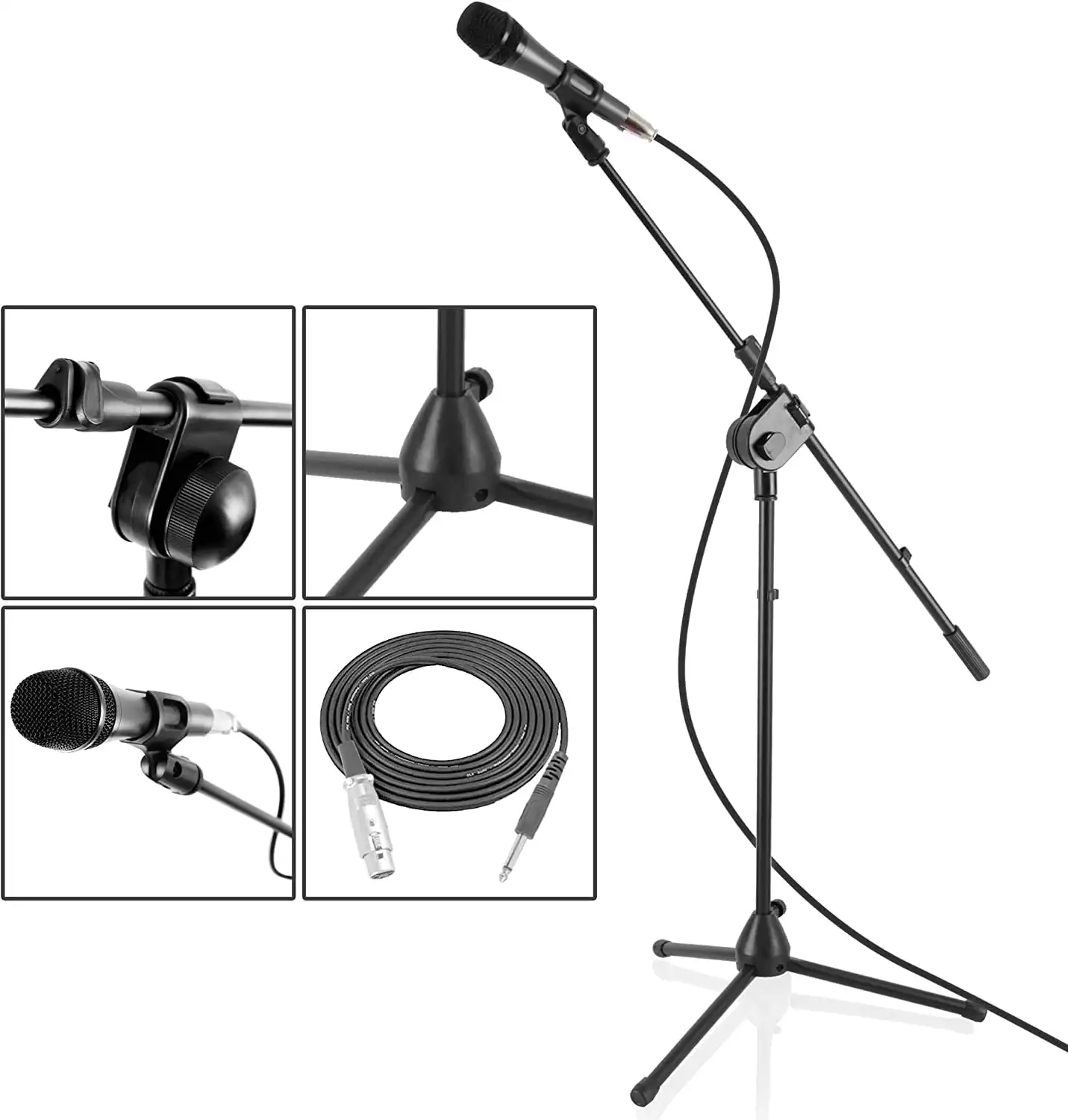 

Pro Pmksm20 Microphone and Tr Stand with Extending Boom and Cable Package