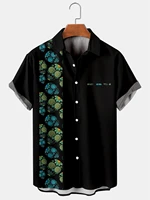 hot 2022 new creative 3d digital colorblock pattern lapel holiday casual short sleeve shirt s 5xl