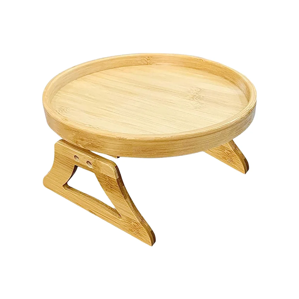 

Tray Table Sofa Arm Couch Armrest Wooden Over Side Clipholder Eating Serving Cup Trays Drinks Drinkbed Dinnerchairremote