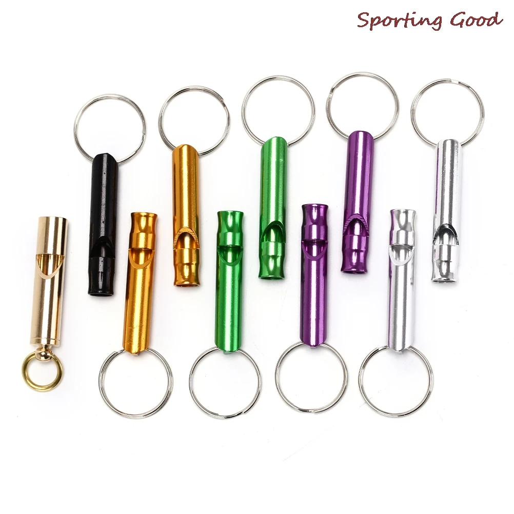 

10Pcs Mini Aluminum Alloy Whistle Keyring Keychain For Outdoor Emergency Survival Safety Sport Camping Hunting Random Color