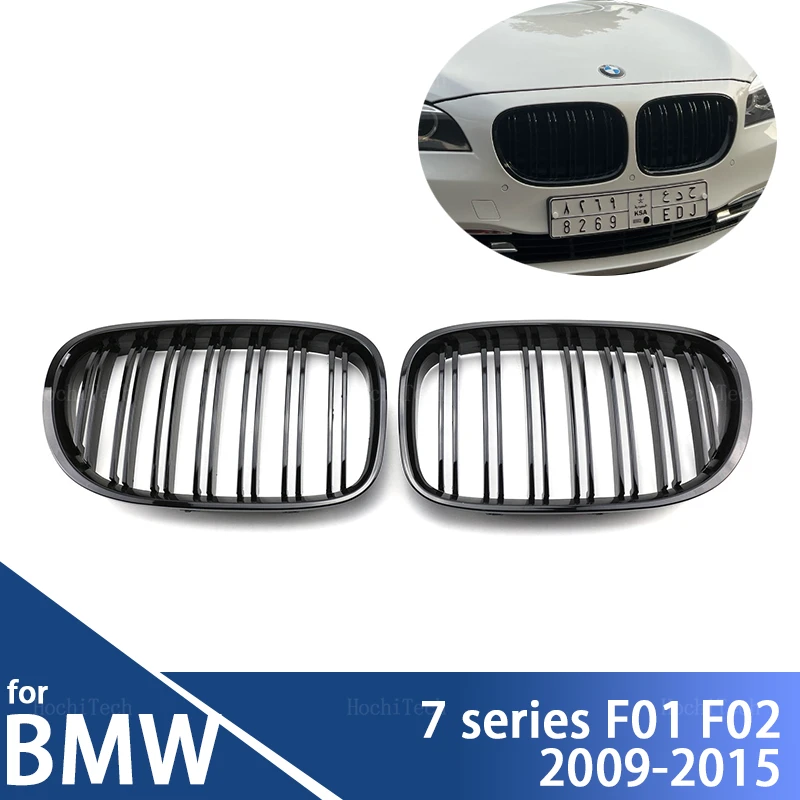 

Front Bumper Kidney Grill For BMW 7 Series F01 F02 F03 F04 2009-15 Gloss Black Dual Line Grille Racing Grilles Replacement Part