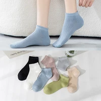 hss brand womens socks summer thin section morandi cute japanese hollow breathable mesh socks