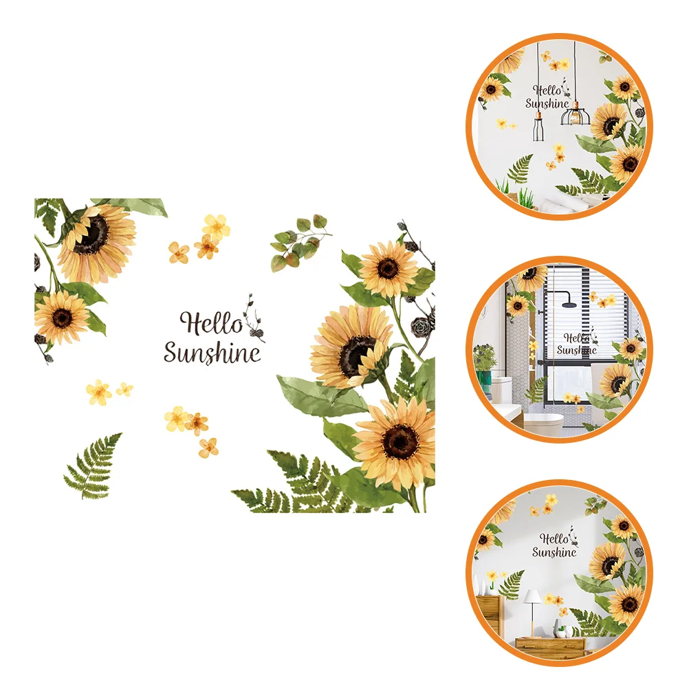 

1 Sheet Sunflower Wallpaper Decals Wall Background Stickers Floral Decals