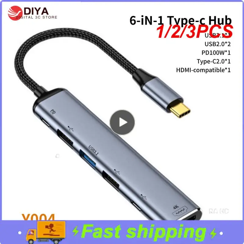 

1/2/3 шт., USB-концентратор с 4 портами USB Type-C на USB 3,0