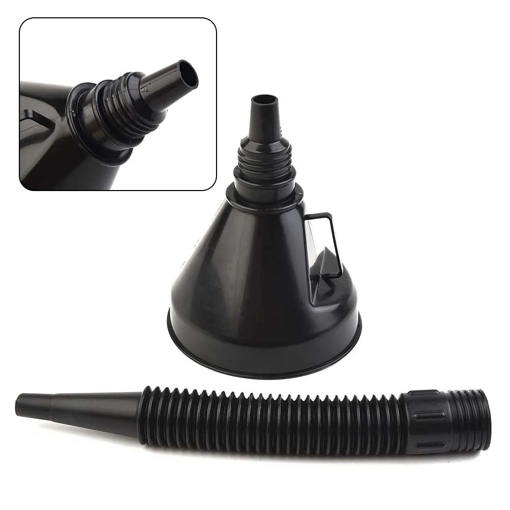 

Durable High Quality Practical Funnel Fuel Mesh Motorcycle Plastic Spout 5inch Strainer Black Water With Handle