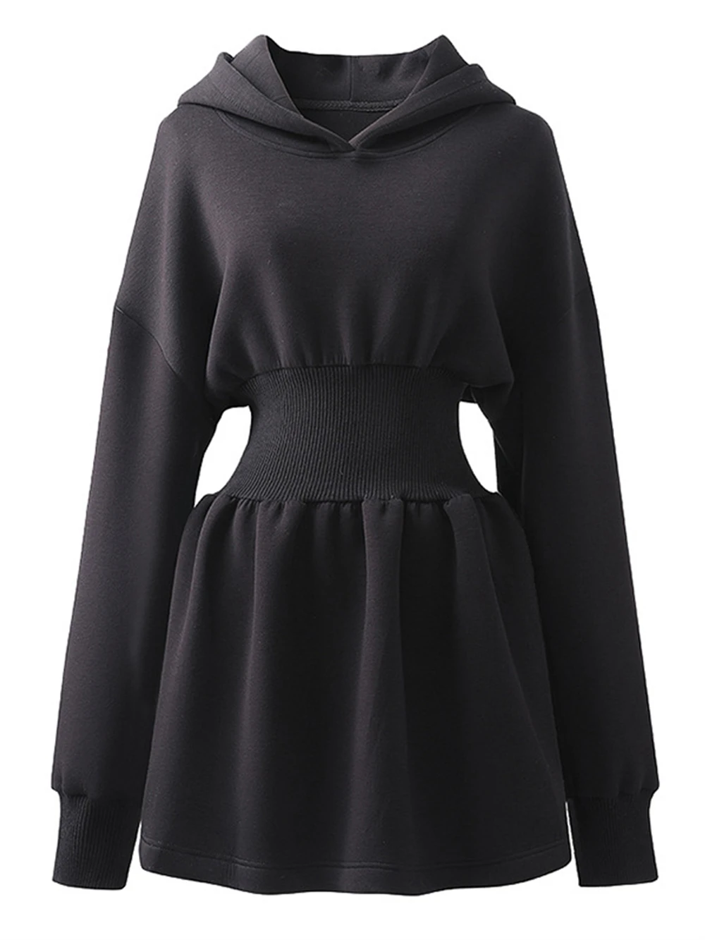 Женское трикотажное платье в стиле Харадзюку черное Спортивное мини-платье Y2K с