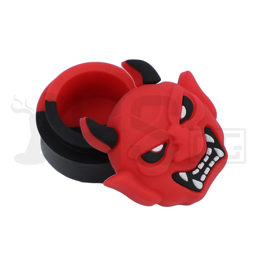 2023 1Pc 5ml Silicone Container Evil Design Girls Gifts Demon Red Silicon Box Food Safe Jar Storage