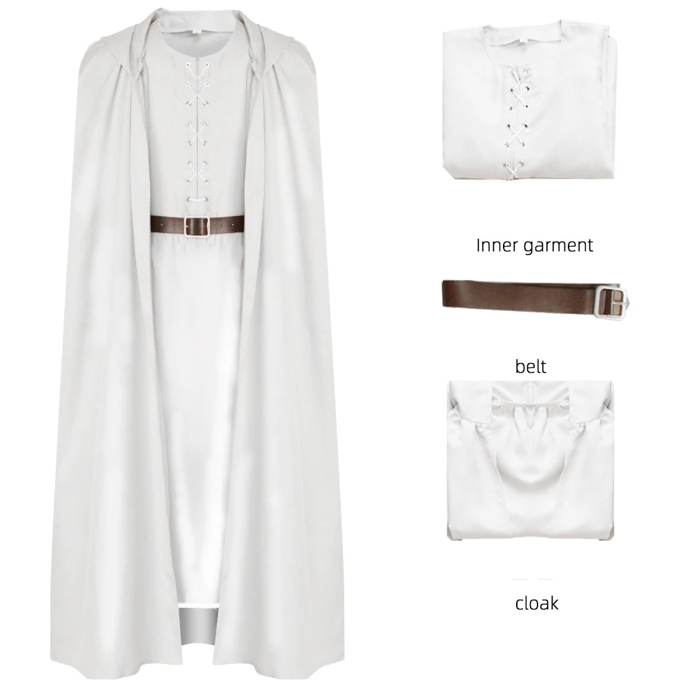

Halloween Medieval Costume Witch Halloween Costume Wizard Costume Elf Clothes Roleplay White Robe Classic Movie Cosplay disfraz