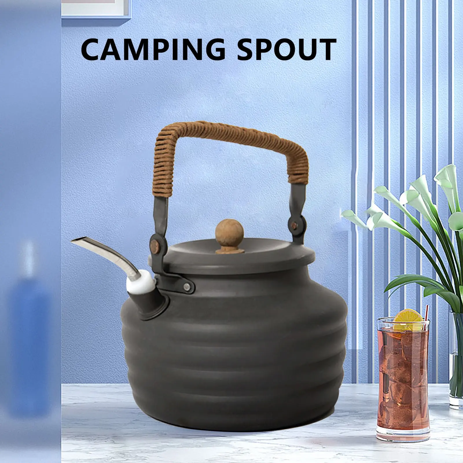 

1 шт. походный чайник с носиком из пищевого силикона 304 нержавеющая сталь уличный походный Univ Новый