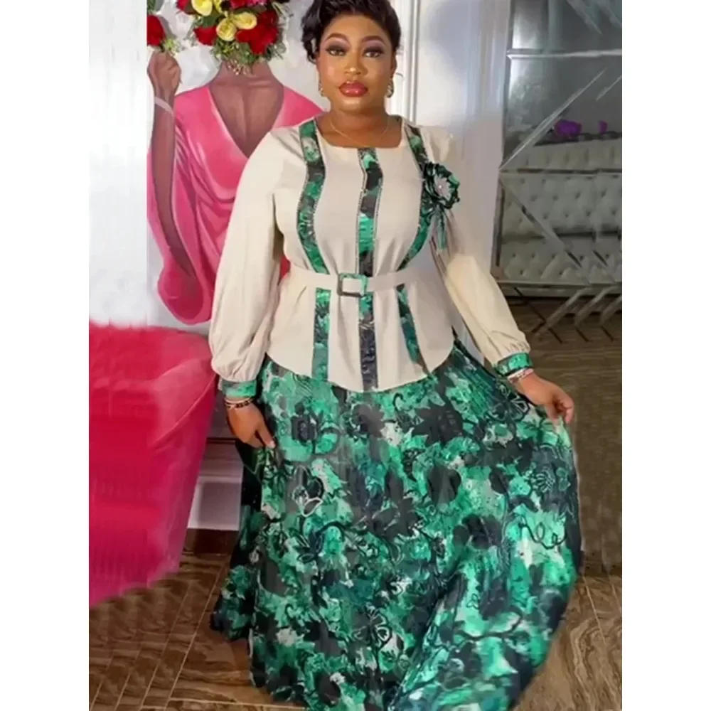 Африканская одежда для женщин комплекты из 2 предметов топы и юбки костюмы Dashiki