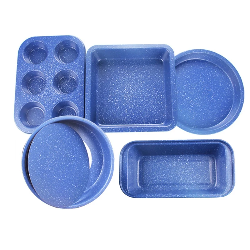 

Набор из 5 предметов с антипригарным искусственным подносом, Звездный синий Maifan, Каменная форма для торта, набор инструментов для выпечки