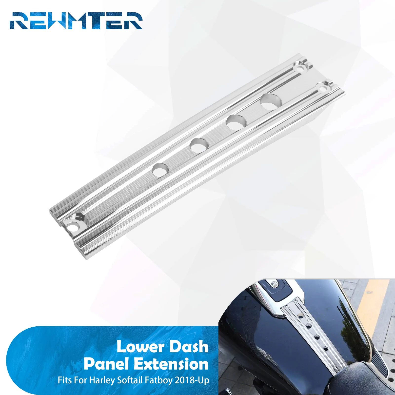 

Удлинитель нижней панели приборной панели мотоцикла, накладка на топливный бак, газовая накладка для Harley Softail Fat Boy FLFB FLFBS 2018-2025, черная хромированная накладка