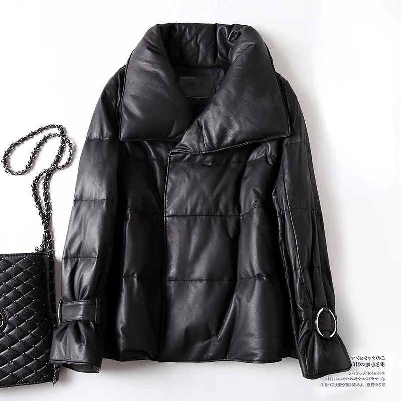 

2023Leather jacket,Jackets for Women Winter Genuine Leather Down Jacket Women's New Korean Fashion Slim Sheepskin Coat Women Win