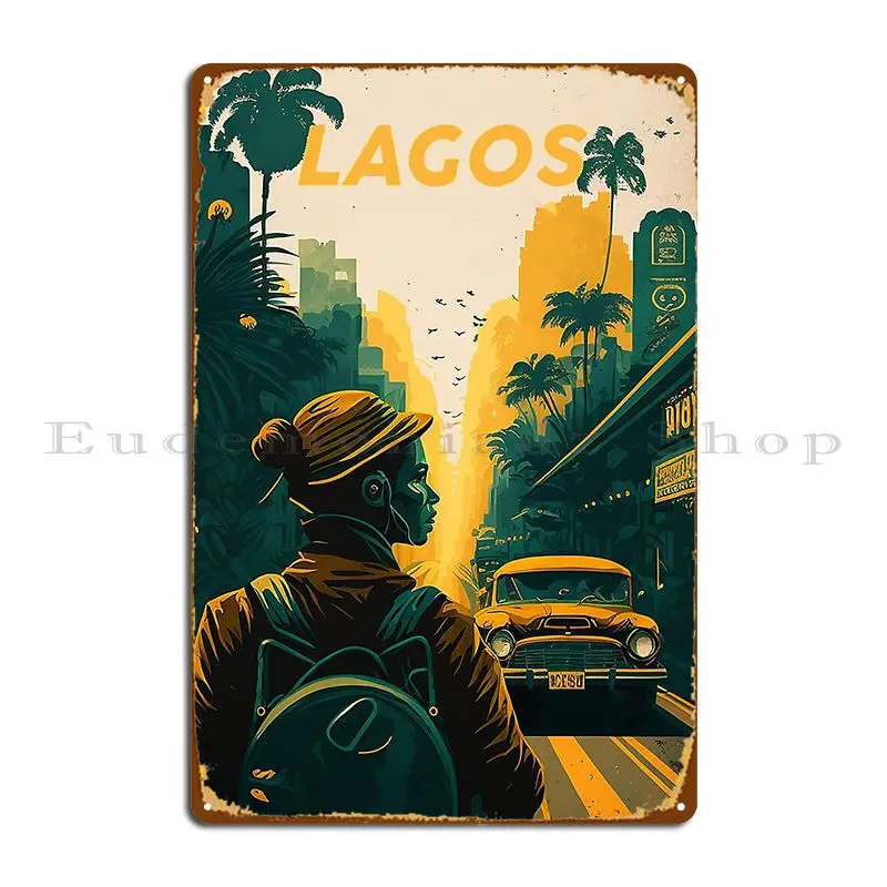 Нигерия Лагос современный уличный плакат для путешествий художественный