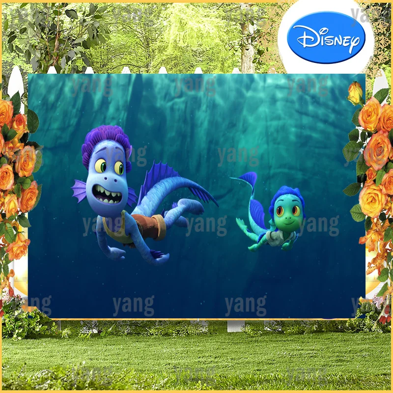 Disney Cool Luca Sea Summer Theme Party Cake Table Decoration Photography Backdrop Baby Happy Birthday Banner Photo Background