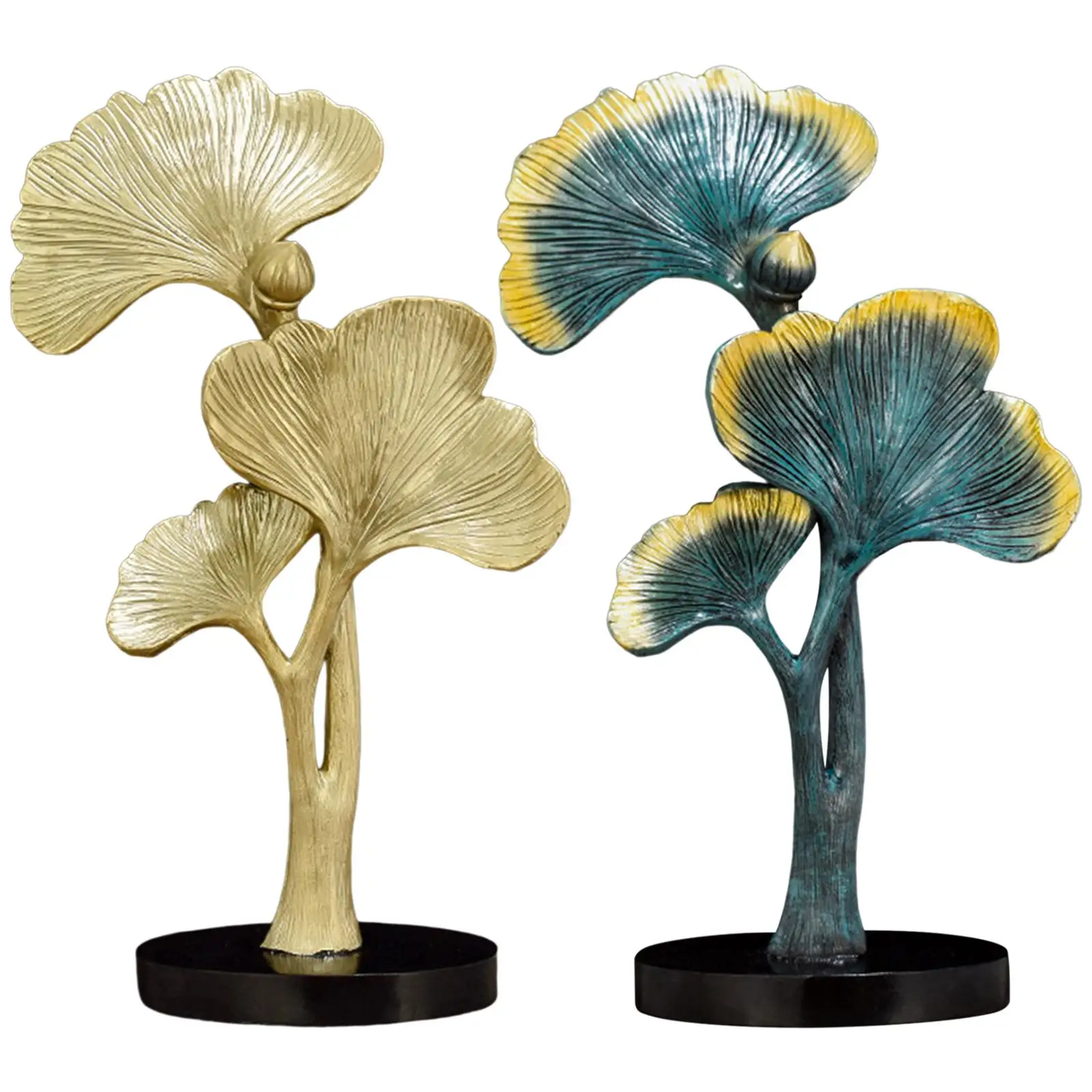 

Gingko Leaf Ornament Sculpture Imitation Plant for Bedroom Office Decor