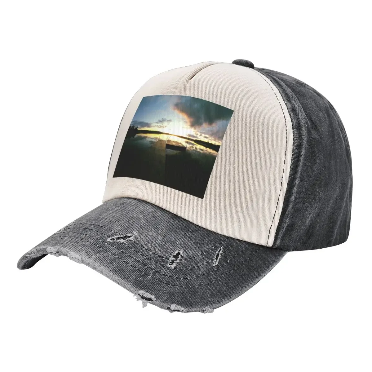Фото Sunset on the quay Baseball Cap Dropshipping Trucker Hat fashionable Hat Man For The Sun Caps Male Women's №1