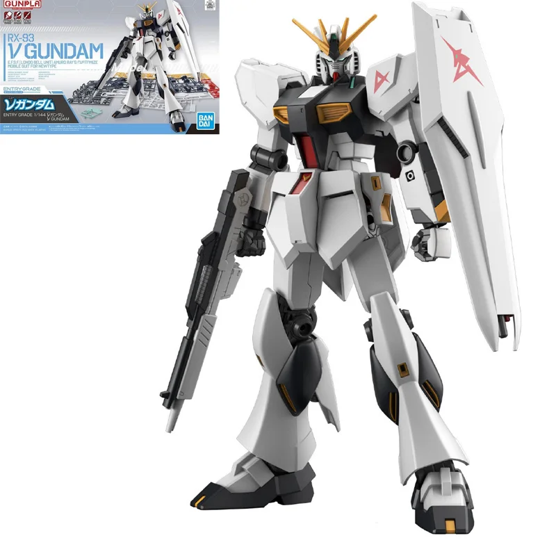 

Bandai Genuine Gundam Assembled Model Kit EG 1/144 RX-93 V Gunpla Collection Anime Action Figure Toys Ornament For Children