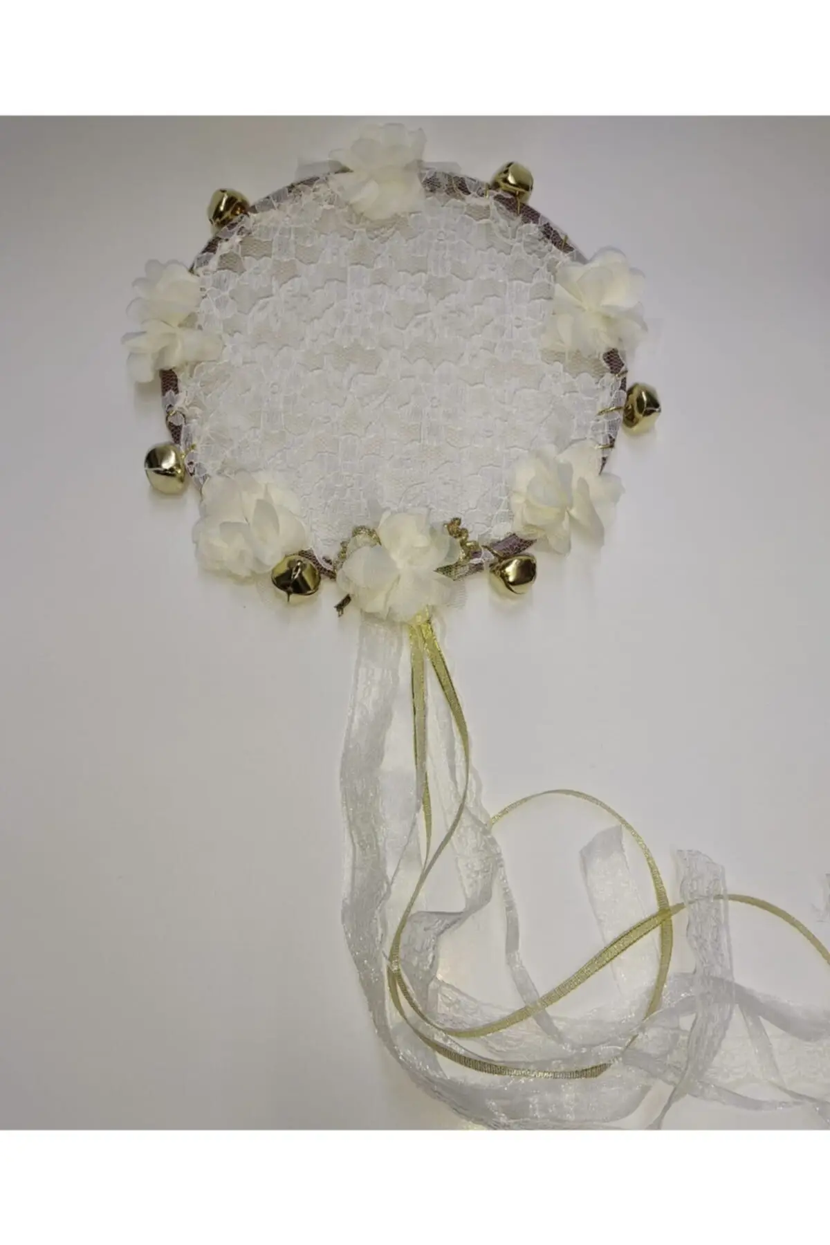 

Ruched Bridal Tambourine, Cream henna bride veil welon