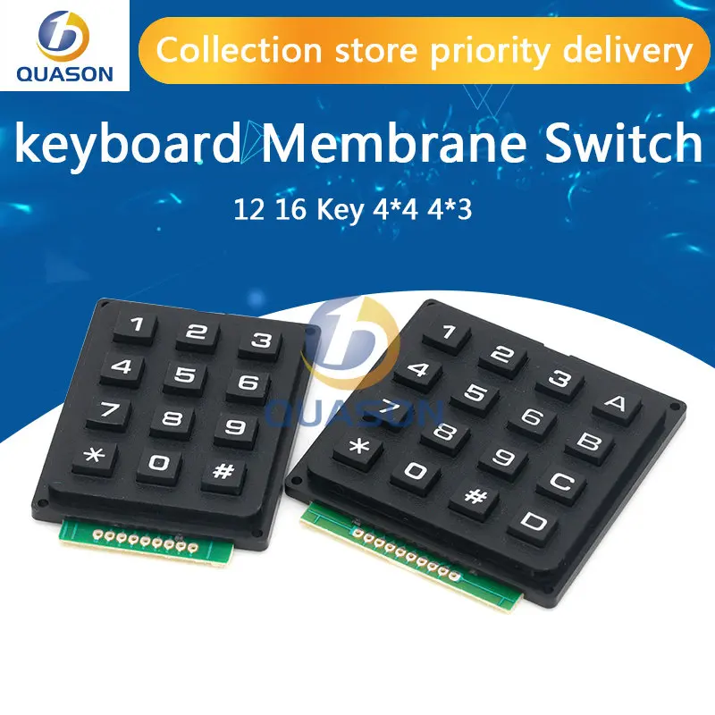 12 16 Key  4*4 4*3 Membrane Switch Keypad 4 x 4 4 x 3  Matrix Array Matrix keyboard membrane switch keypad for arduino