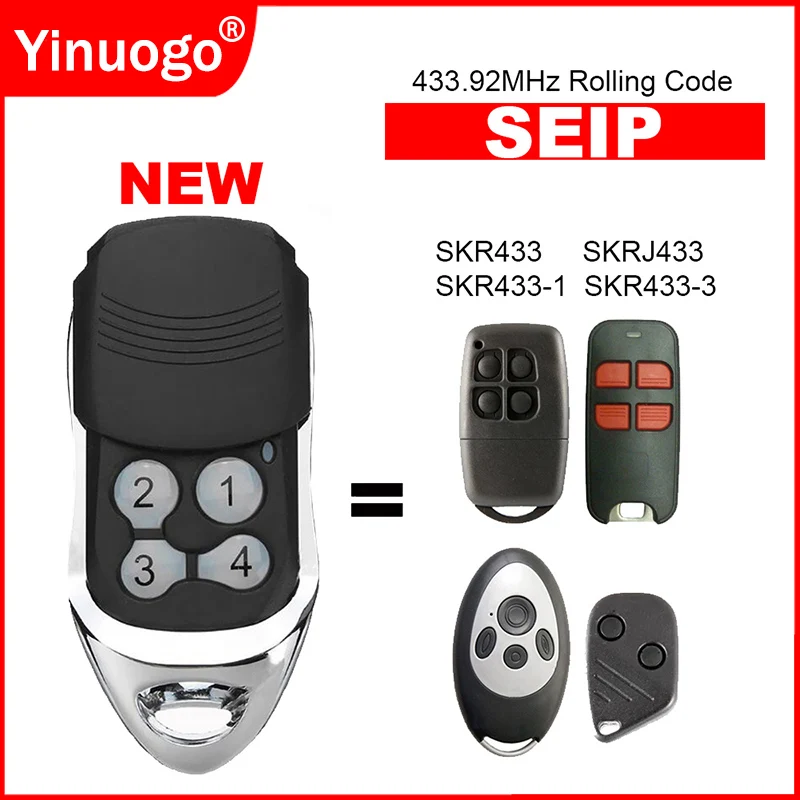 

SEIP SKR 433 Garage Door Remote Control SEIP SKRJ433 SKR433-1 SKR433-3 Garage Door Opener 433.92mhz Rolling Code Transmitter Key