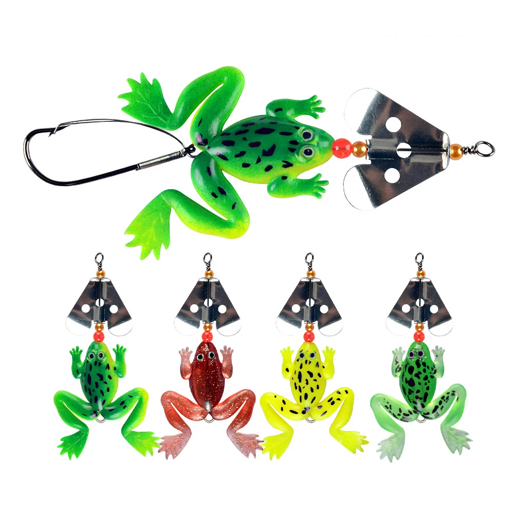 

5 шт., Мягкая силиконовая рыболовная приманка в форме лягушки, 9 см, 6 г