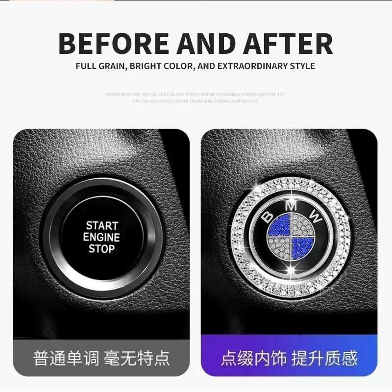 1 шт. автомобильная блестящая наклейка на зажигание двигателя одним щелчком мыши