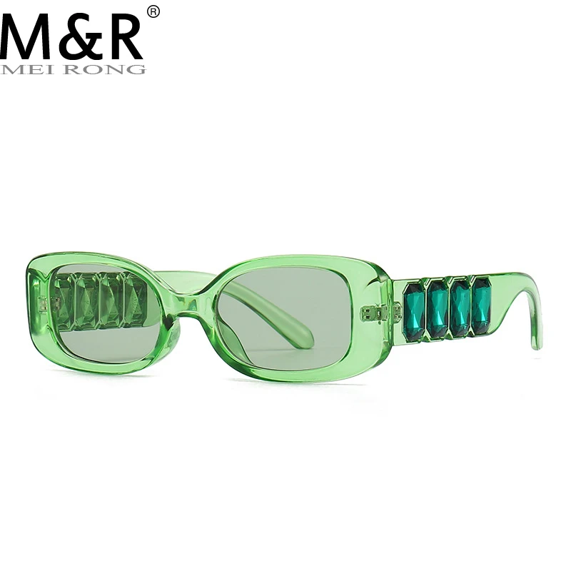 

Очки солнцезащитные женские квадратные, небольшие прямоугольные брендовые дизайнерские очки с инкрустацией стразами, с защитой от бликов